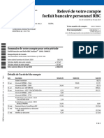 Relevé de Votre Compte Forfait Bancaire Personnel RBC