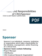 Roles and Responsibilities of CRO and Sponsor