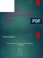 Algebraic Expressions and Terms