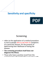 Sensitivity and Specificity