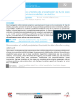 Determinación de Los Umbrales de Precipitación de Lluvia para NATURALES El Pronóstico de Movimientos de Flujo de Detritos