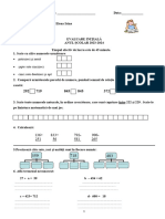 EVALUARE INIȚIALĂ - MATEMATICĂ 2023-2024 CLASA A VII-a