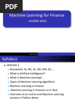 L1 - Machine Learning For Finance