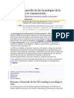 Historia y Desarrollo de Las Tecnologías de La Información y La Comunicación