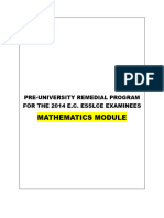 Mathematics Remedial Module