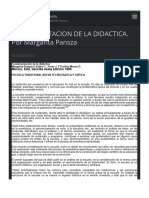 FUNDAMENTACION DE LA DIDACTICA. Por Margarita Pansza - Departamento de Educación