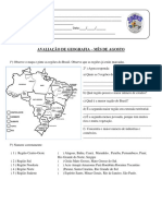 Avaliação de Geografia Regiões