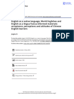 English As A Native Language World Englishes and English As A Lingua Franca-Informed Materials Acceptance Perceptions and Attitudes of Chinese Engl