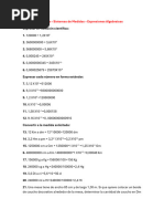 Notación Científica - Sistemas de Medidas - Expresiones Algebraicas