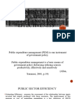 Assessment of Public Sector Expenditure E & E