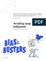 Bias Buster Avoiding Snap Judgements