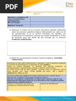 Anexo 2 - Tarea 2 - Matriz Caracterización Procesos Cognitivos Basicos