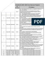 NEET FTS 2024 Planner