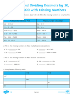 t2 M 4837 Multiplying and Dividing Decimals by 10 100 Amp 1000 With Missing Numbers Activity Sheet Ver 5