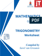 Trig Grade 10 Worksheet