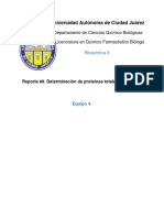 Práctica 9. Determinación de Proteínas Totales y Albúmina - Equipo 4