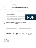 Joint-Affidavit of Two Disinterested Persons