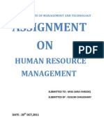 Assignment ON: Human Resource Management