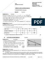 BEPC BLANC Maths 2020 (Extrême-Nord)