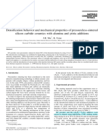 Densification and Mechanical Properties of Pressureless Sintered SiC Using Alumina and Yttria Additives