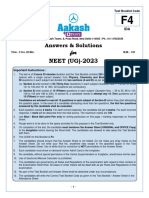 Answer Solution NEET-2023 (Code-F4) Final