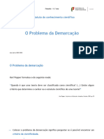 O Problema Da Demarcação