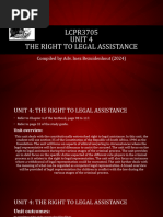 LCPR3705 2024 Unit 4 - The Right To Legal Assistance