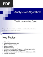 Analysis of Algorithms: The Non-Recursive Case