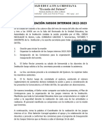 Acta Organización de Evento Juegos Internos 2022-2023