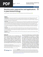 Bioinformatics Approaches and Applications in Plan