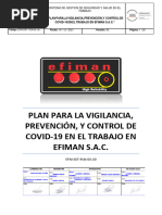 Plan para La Vigilancia, Prevención y Control de Covid-19 en El Trabajo - Efiman Sac 2020 - RM 321 - 2021 Minsa