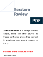 1 - First Lecture Literature Review