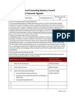 Advisory Council First Semester Agenda