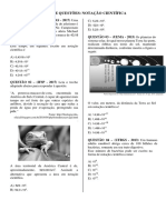 Lista de Questões - Potenciação e Notação Científica