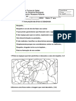 1 Avaliação de Ética e Cidadania 2º Ano 2024