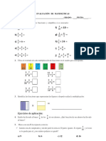 Evaluación #3 de Matemáticas (Multiplicacion de Fracciones)