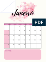 Calendário A4 2024 Anual Floral Branco Rosa-1-12