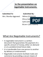 Kinds of Negotiable Instruments