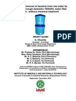 Removal of Micro-Organisms Through TERAFIL WATER FILTER