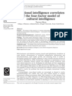 Emotional Intelligence Correlates of The Four Factor Model of Cutural Intelligence