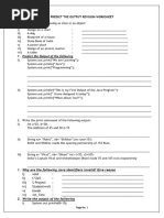 PREDICT THE OUTPUT REVISION WORKSHEET Grade 10th Icse