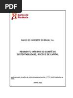 Regimento Interno - Comitê de Sustentabilidade, Riscos e de Capital