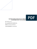 Equipos Empleados para El Proceso de Pasteurización y Escaldado