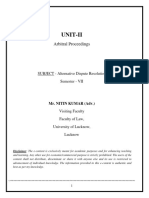 Unit-Ii: Arbitral Proceedings