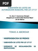 Subdivisión de Lotes Por Ley 27157 08.11.2023