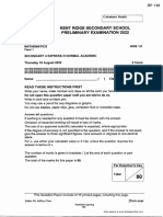 Sec4 2022 Mathematics Prelims Kentridge Q