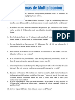 Ficha Problemas de Multiplicacion para Cuarto de Primaria