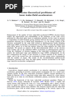 On Some Theoretical Problems of Laser Wake Field Accelerators