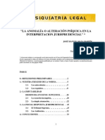 La Anomalía o Alteración Psíquica en La Interpretación Jurisprudencial