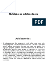 Material de NUTRIÇÃO NA ADOLESCÊNCIA